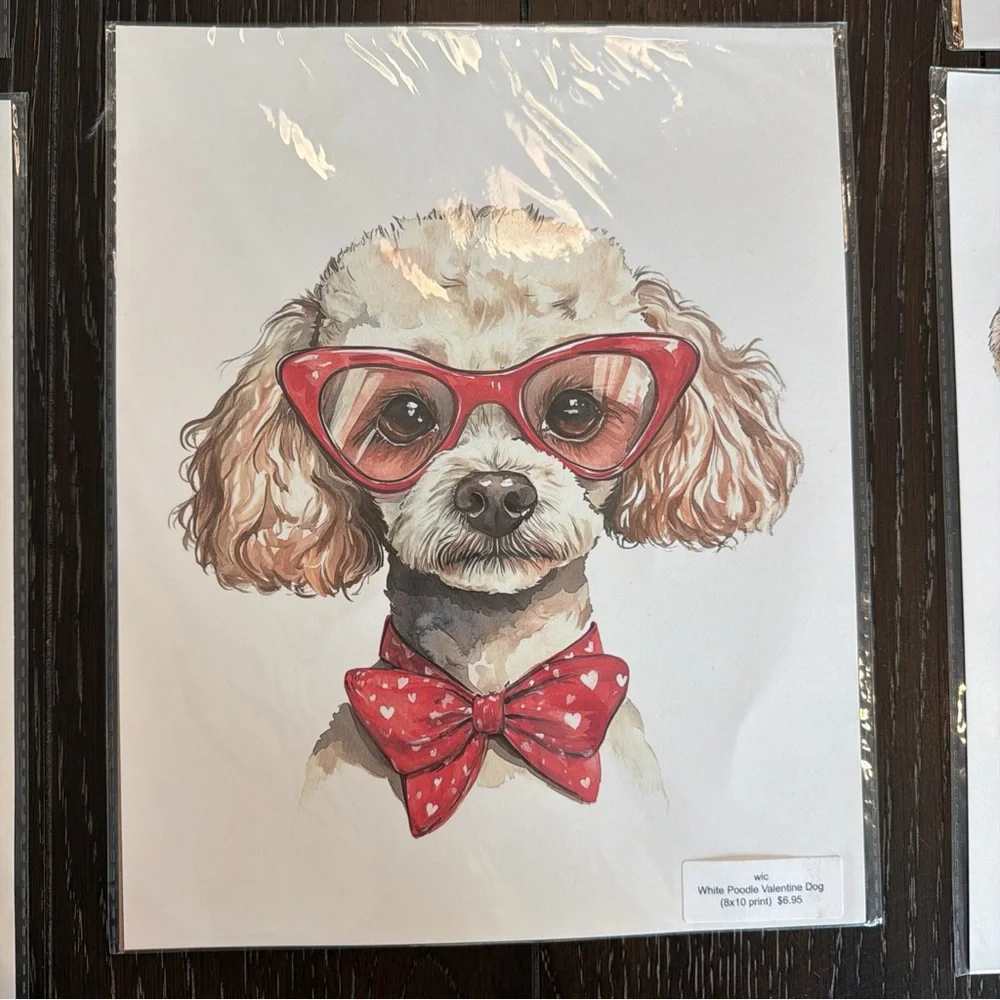 Set of 6 Dogs W/ Sunglasses Prints 8x10” NEW Sealed Husky, Lab, Bulldog,‎ Poodle